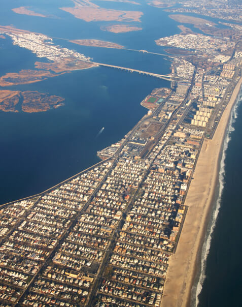 Aerial view of Long Island Beach.