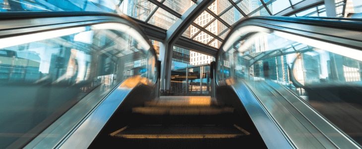 Escalator in an office complex