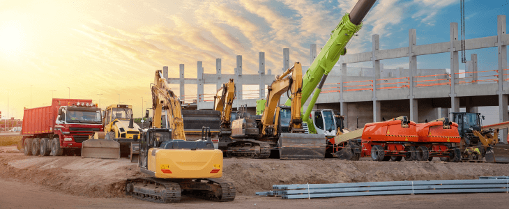 Heavy machinery on a site in Long Island