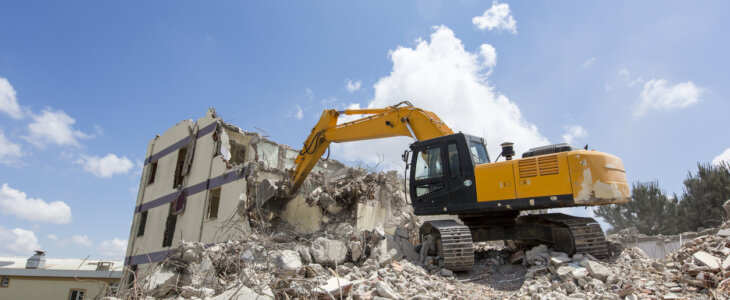 An Excavator On A Construction Site.