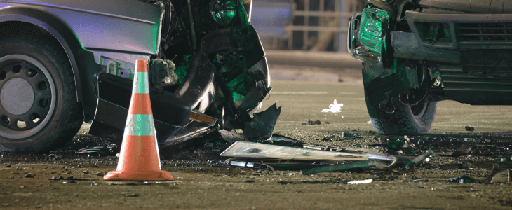 Cars in an accident