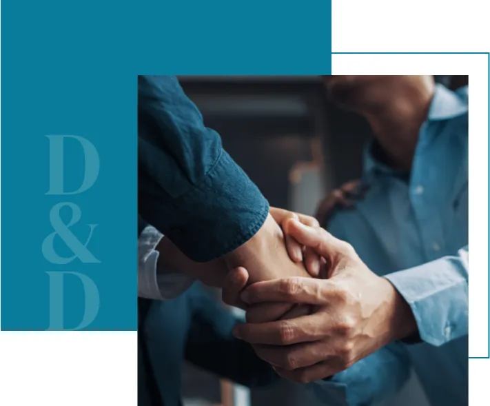 Two professionals shaking hands in a show of support and agreement