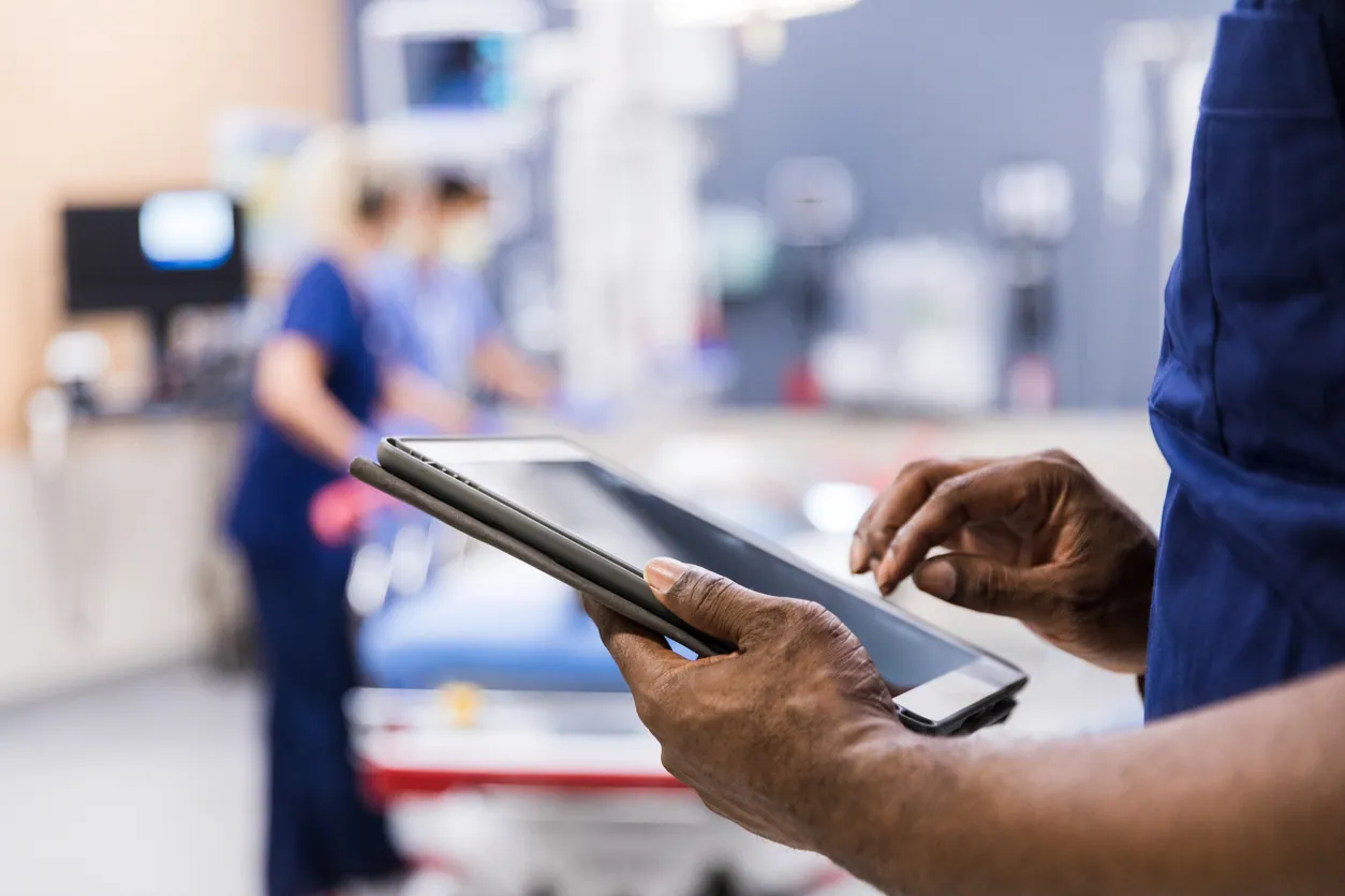 doctor reviewing health records