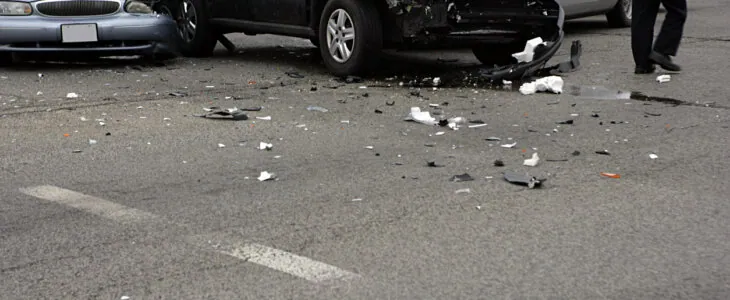 Aftermath of a multi-vehicle collision